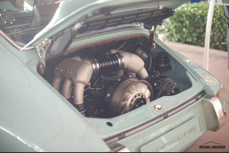 Porsche flat-six engine in a Singer restoration