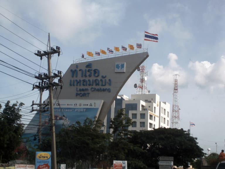 Laem Chabang Port entrance in Thailand