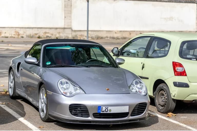 Silver Porsche 996 Turbo S Cabriolet