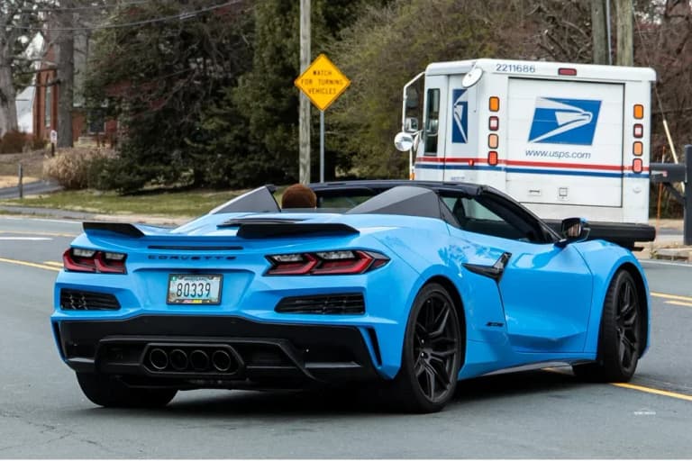 Yellow Chevrolet Corvette C8 Z06 from the front