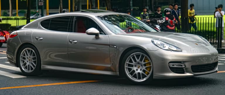 Silver first generation Porsche Panamera 970 Turbo