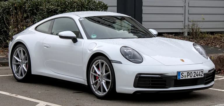 White Porsche 992 Carrera S coupe, the generation that introduced the 8-speed PDK