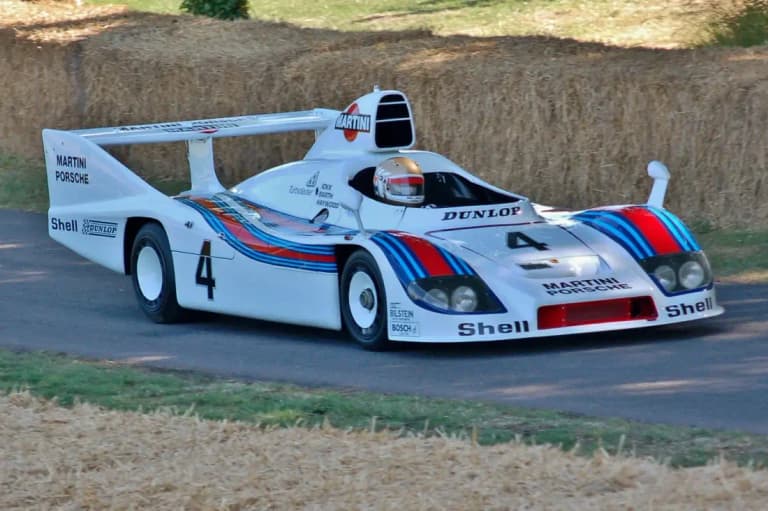 Porsche 936 in Martini livery photographed at Goodwood