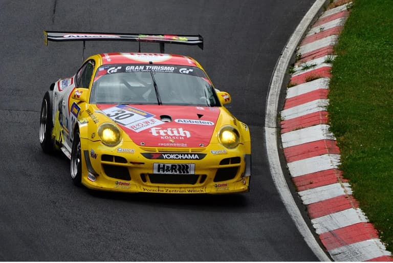 IronForce by Ring Police Porsche 991 GT3 R in black and white livery
