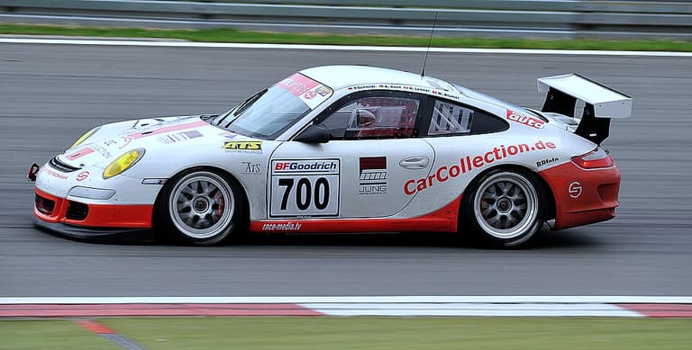 Porsche 997 GT3 Cup race car on track