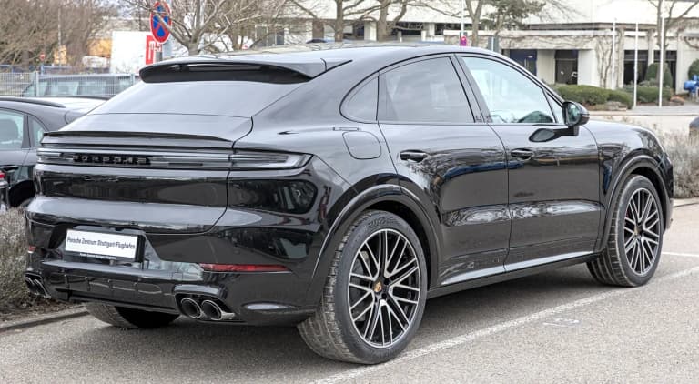 Porsche Cayenne Coupe S with the sloped fastback roofline