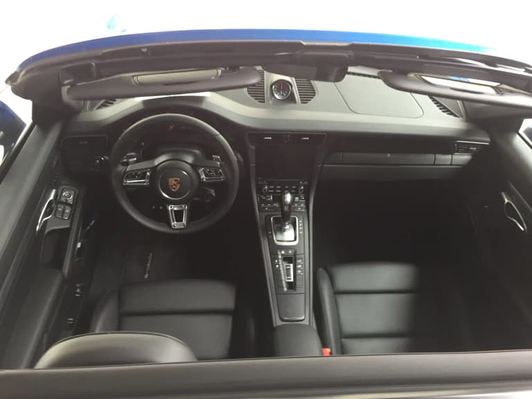 Porsche 991 cockpit with the PDK selector and steering wheel paddles