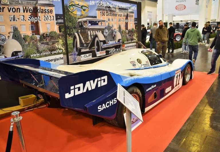 Porsche 956 chassis 102 side profile showing the ground-effect underbody and bodywork