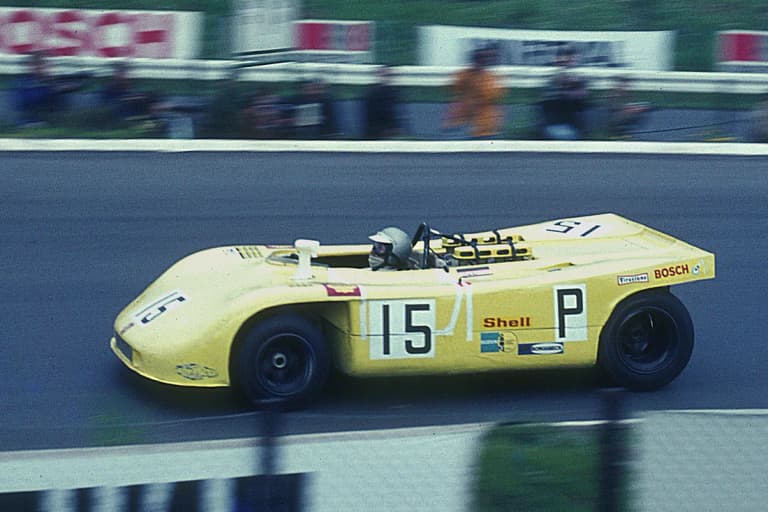 Porsche 908/03 driven by Hans Herrmann at the Nürburgring.