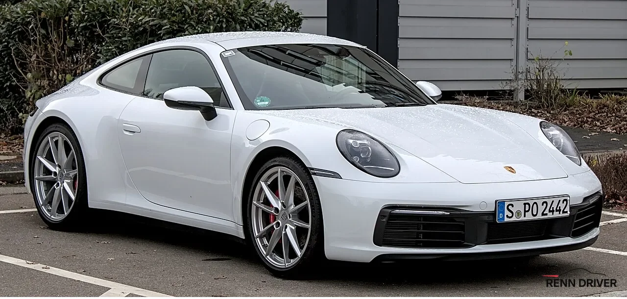 White Porsche 992 Carrera
