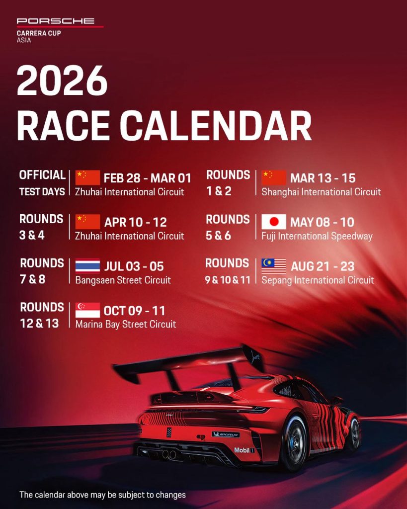 Poster of 2026 Race Calendar Carrera Cup