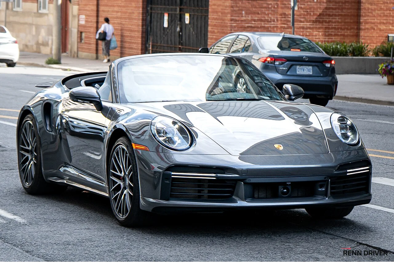 Red Porsche 992 911 Turbo Cabriolet