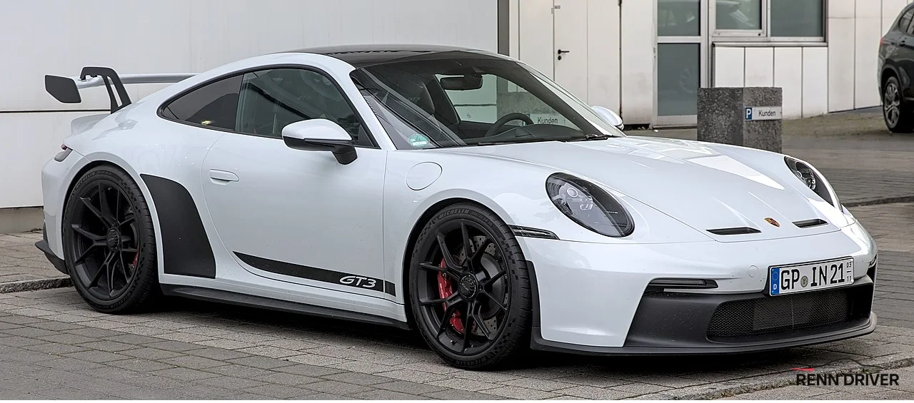 Porsche 992 GT3 with rear wing, front view
