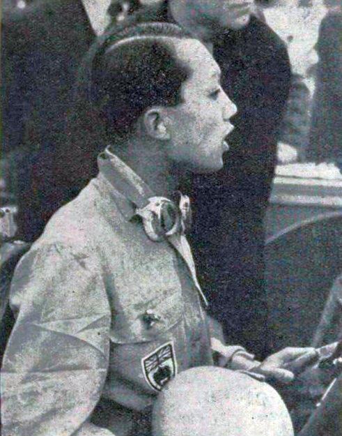 Prince Bira after winning the 1936 Grand Prix de Picardie