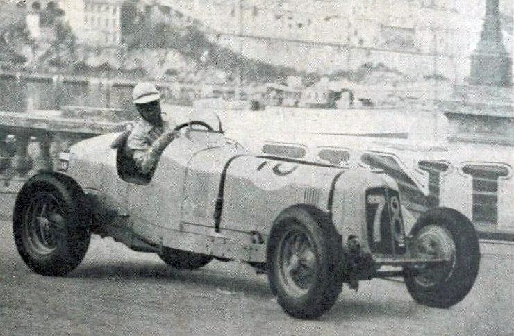 Prince Bira racing his ERA R1B at the 1936 Monaco Grand Prix