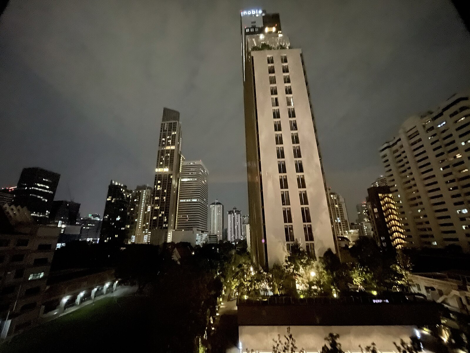 Bangkok skyline at night from across the river