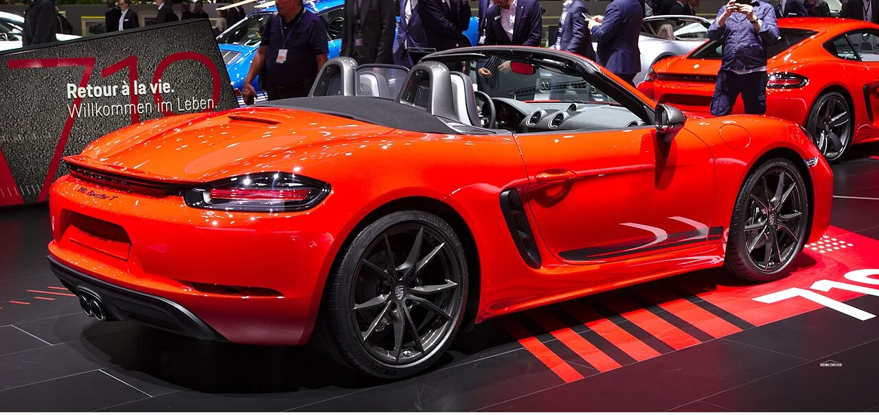 White Porsche 718 Boxster T at Geneva Motor Show