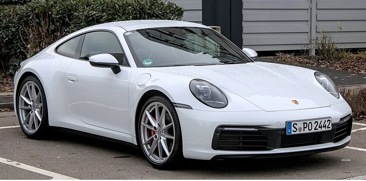 White Porsche 992 Carrera S coupe