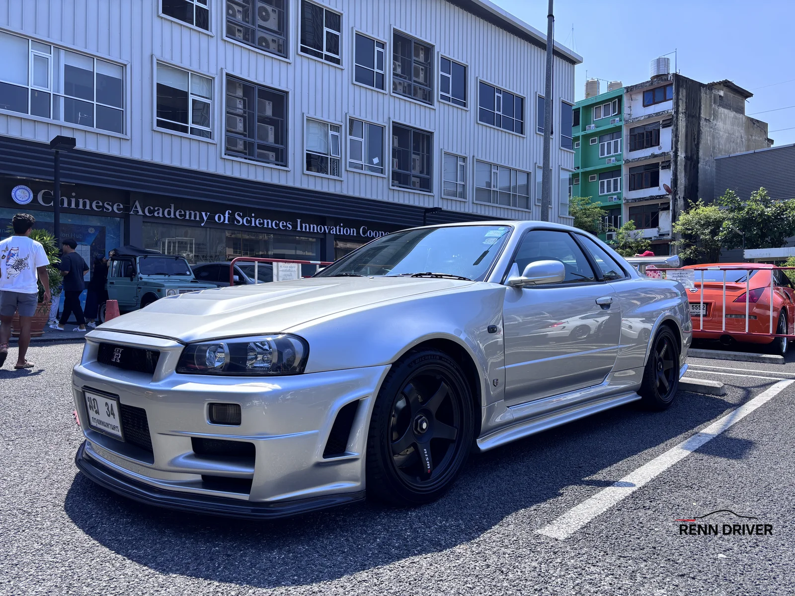 Silver Nissan Skyline GT-R R34