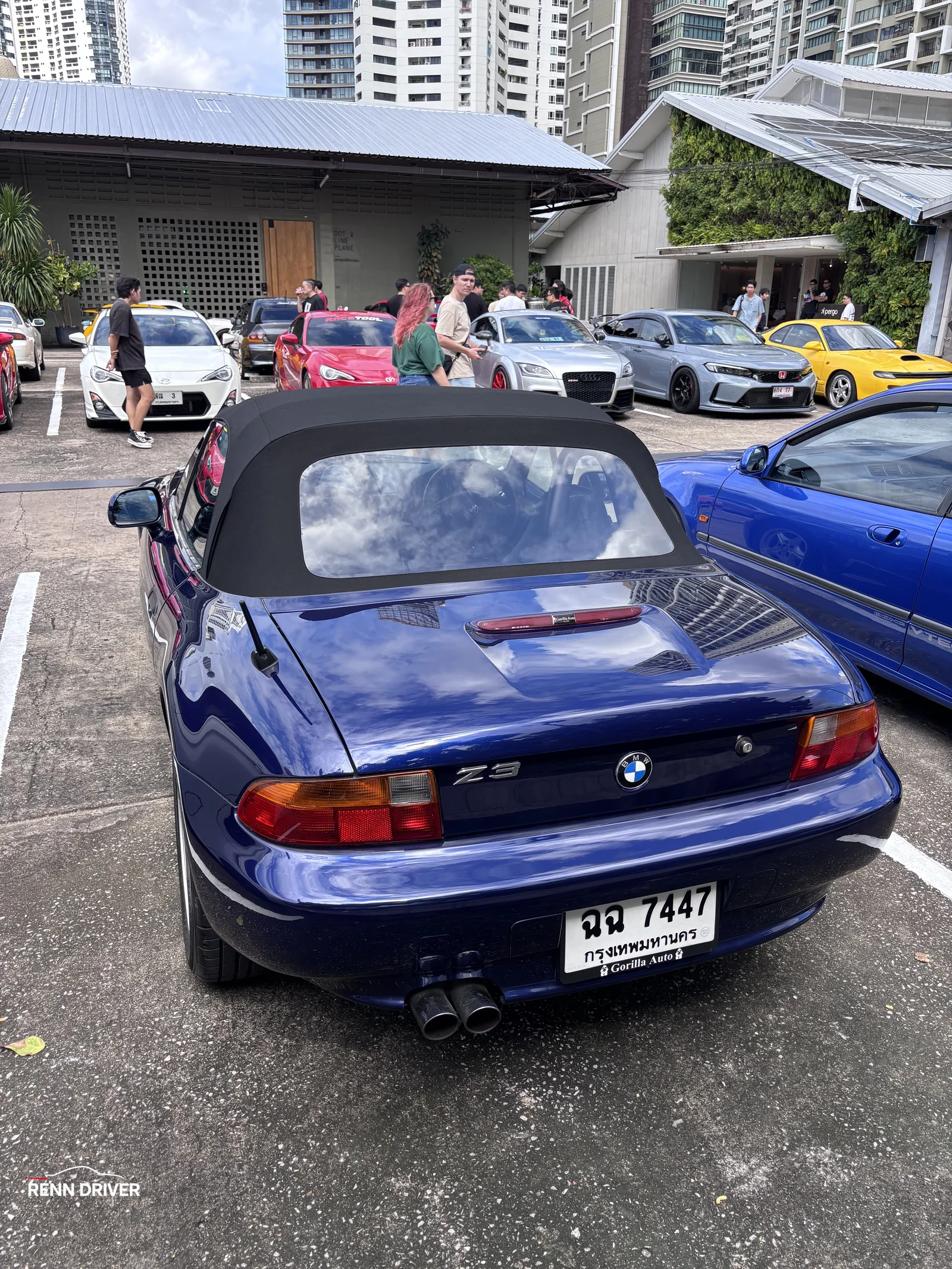 Blue BMW Z3 convertible