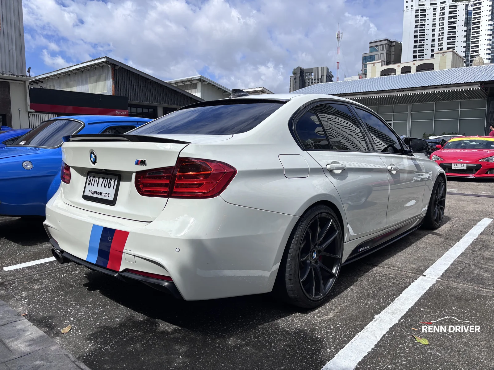 White BMW F30 3 Series M Sport