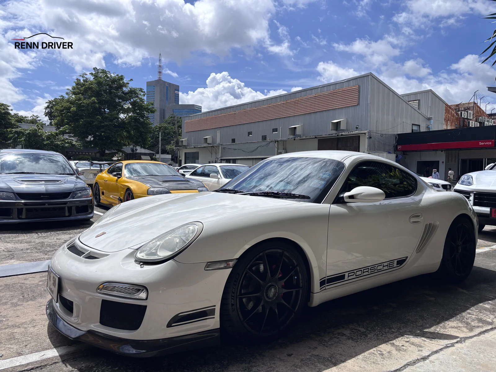 White Porsche Cayman R